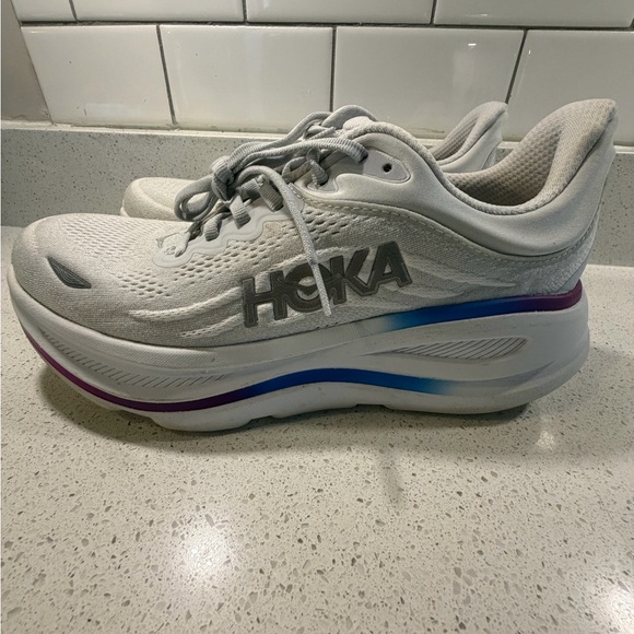 Hoka Bondi 9 Women's Gray and Purple Athletic Shoes Size 10.5 - Picture 4 of 7
